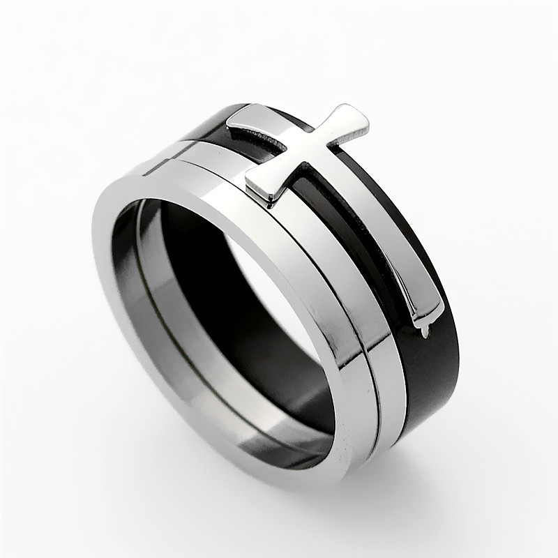 Nhẫn Nam Titan Thánh Giá  Được Ghép Từ 3 Chiếc Nhẫn Riêng Biệt, Chất Liệu Cao Cấp, Đẳng Cấp Khi Mang 2021