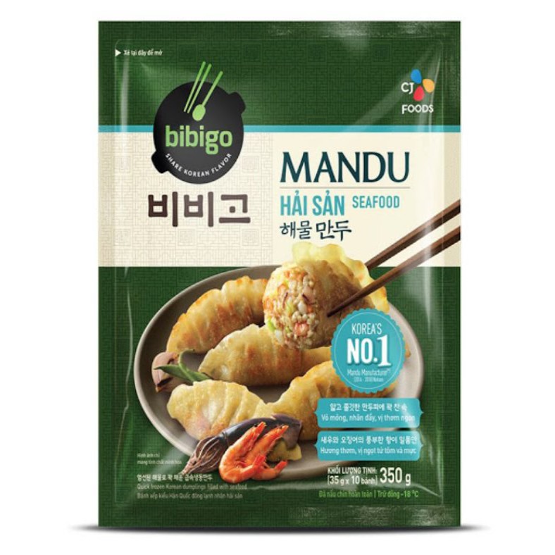 Bánh mandu hải sản cj bibigo - gói 350g