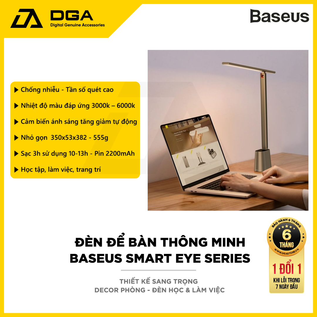 Đèn để bàn thông minh Baseus Smart Eye Series Charging Folding Reading Desk Lamp