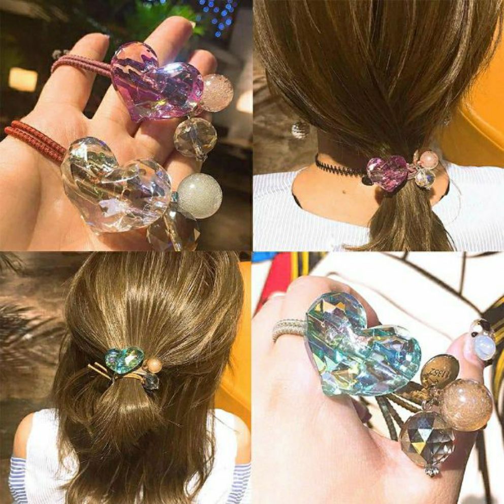 [HCM]Cột tóc hình trái tim nhiều màu