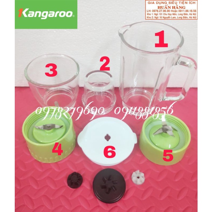 Phụ kiện cối thủy tinh máy xay sinh tố đa năng kangaroo kg302 kg304 kg305