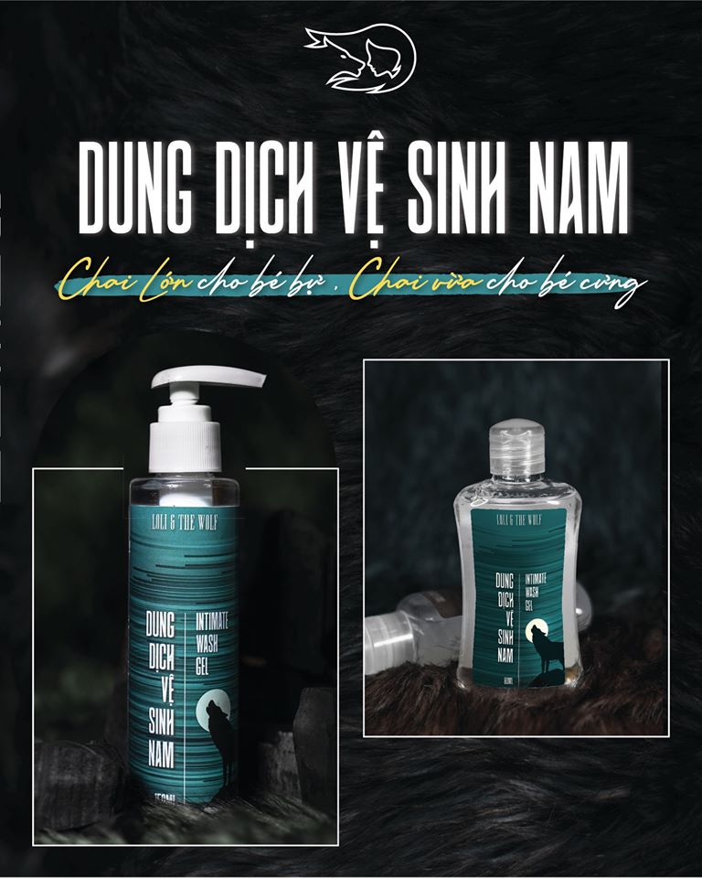Dung Dịch Vệ Sinh Nam Dạng Gel Chai 150ml - Loli & The Wolf, Thiết Kế Nắp Ấn, Dễ Dàng Sử Dụng