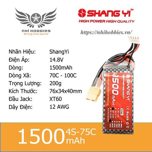 Pin Lipo ShangYi 14.8v 4s 1500mAh 70C-100C