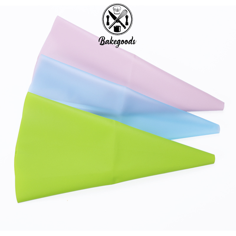 Túi Bắt Kem Silicone trang trí bánh, tái sử dụng nhiều lần loại dày đẹp, dai, 3 màu, 2 kích cỡ
