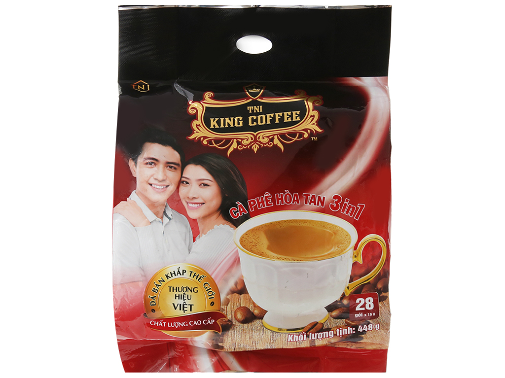 Cà phê sữa hoà tan tni king coffee 3 in 1-hôp 448g