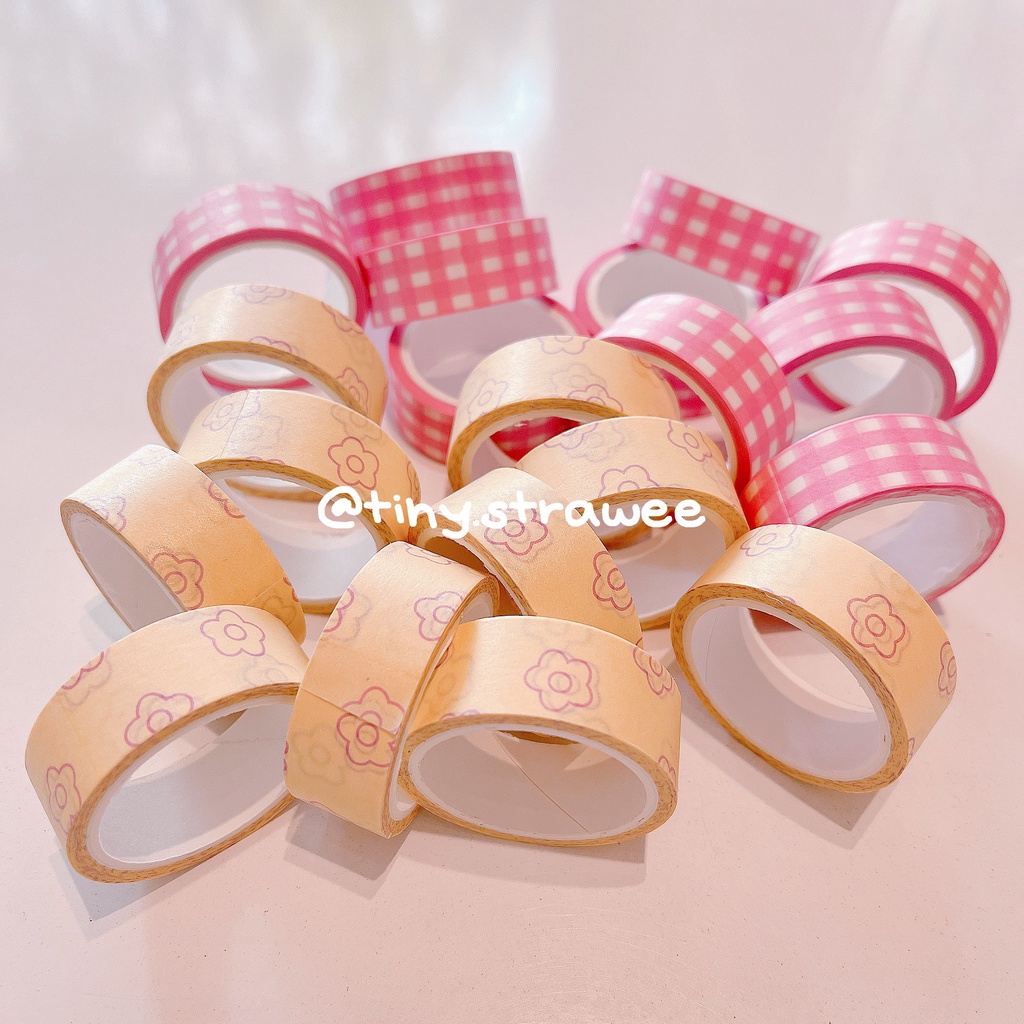 Cuộn washi tape caro/ hoa nhí