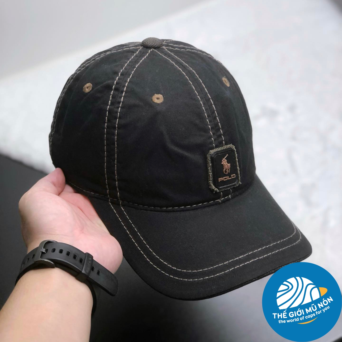 Nón kết, mũ lưỡi trai POLO vải DENIM dày đẹp Chỉ nổi FORM chuẩn (Ảnh thật)