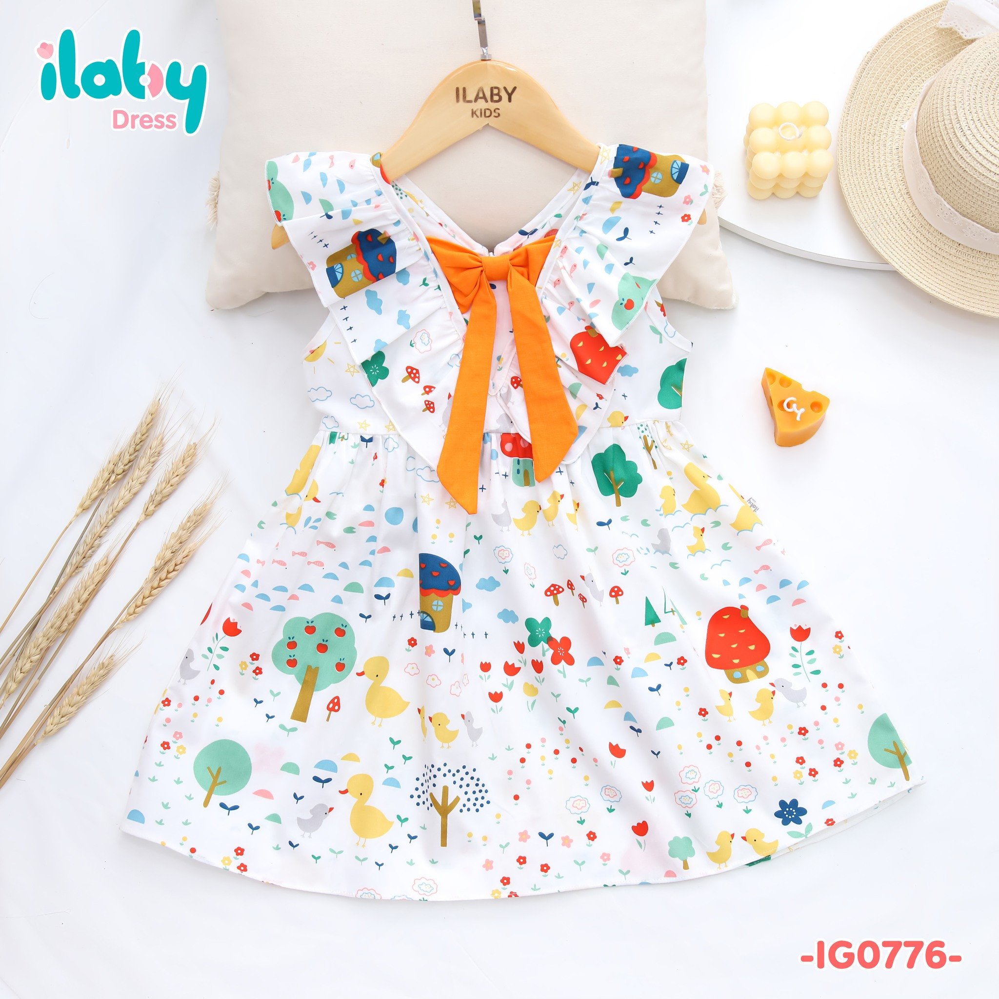 Váy đũi họa tiết hoa cam ilaby