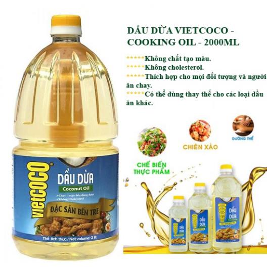 Dầu dừa vietcoco - cooking oil 2 lít