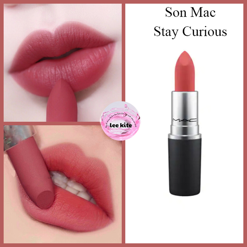 Mac powder kiss lipstic màu 923 stay curious 923 - đỏ cam đất