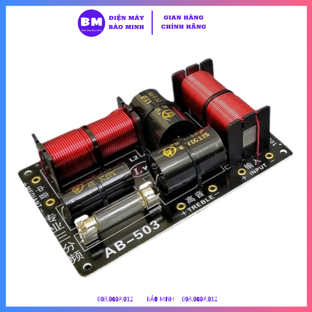 Phân tần 3 đường tiếng ab-503 nhập khẩu cao cấp - mạch phân tần 3 loa 1 bass 1 trung 1 treble