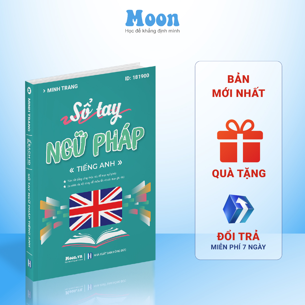 Sổ tay tổng ôn ngữ pháp Tiếng anh THPT Moonbook cỡ A5