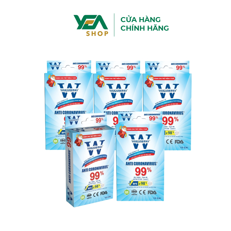 Combo 5 Khẩu trang Wakamono Trẻ em -