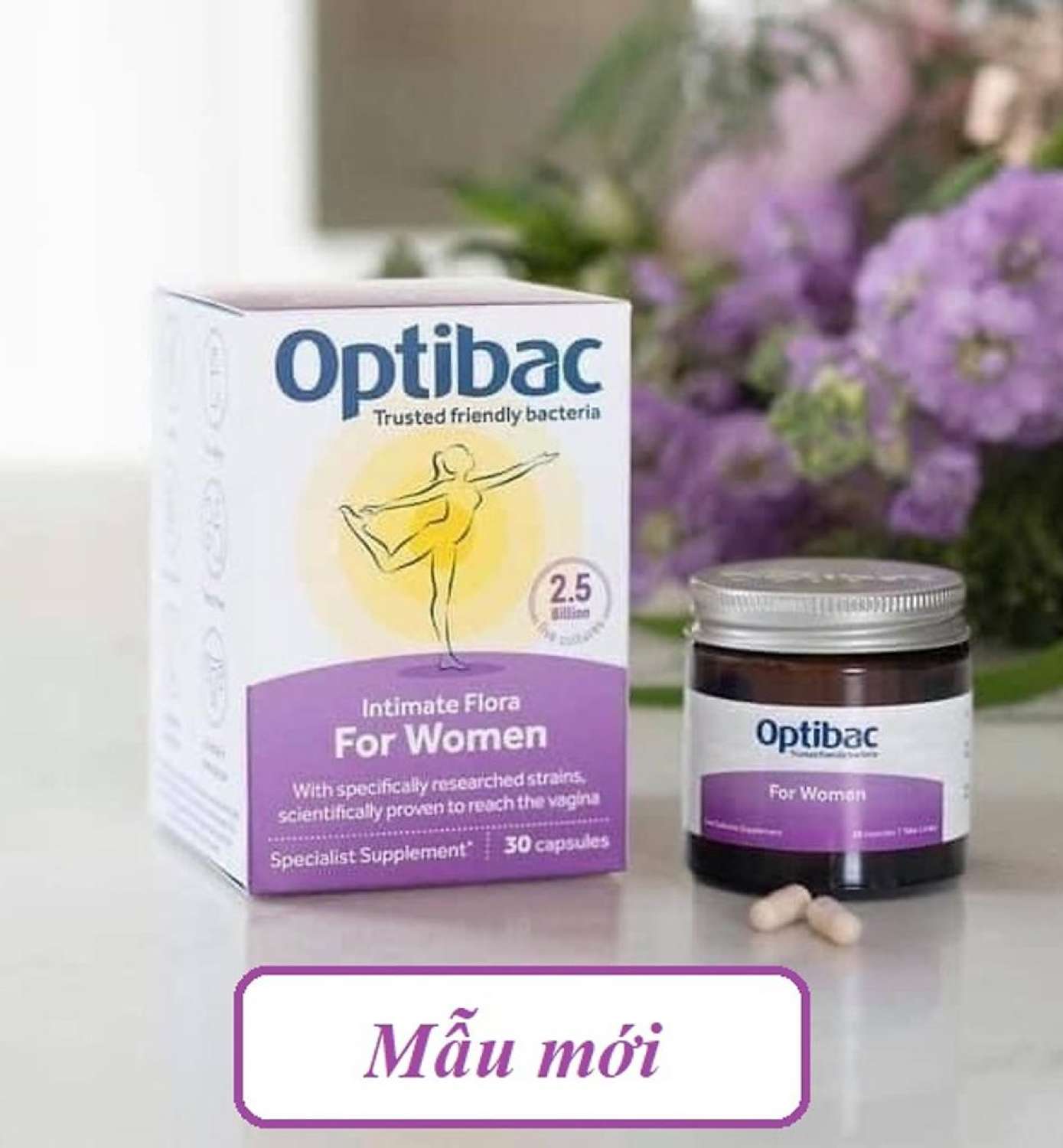 Optibac Tím - Men Vi Sinh Phụ Khoa, Chăm Sóc Vùng Kín, Lợi Khuẩn