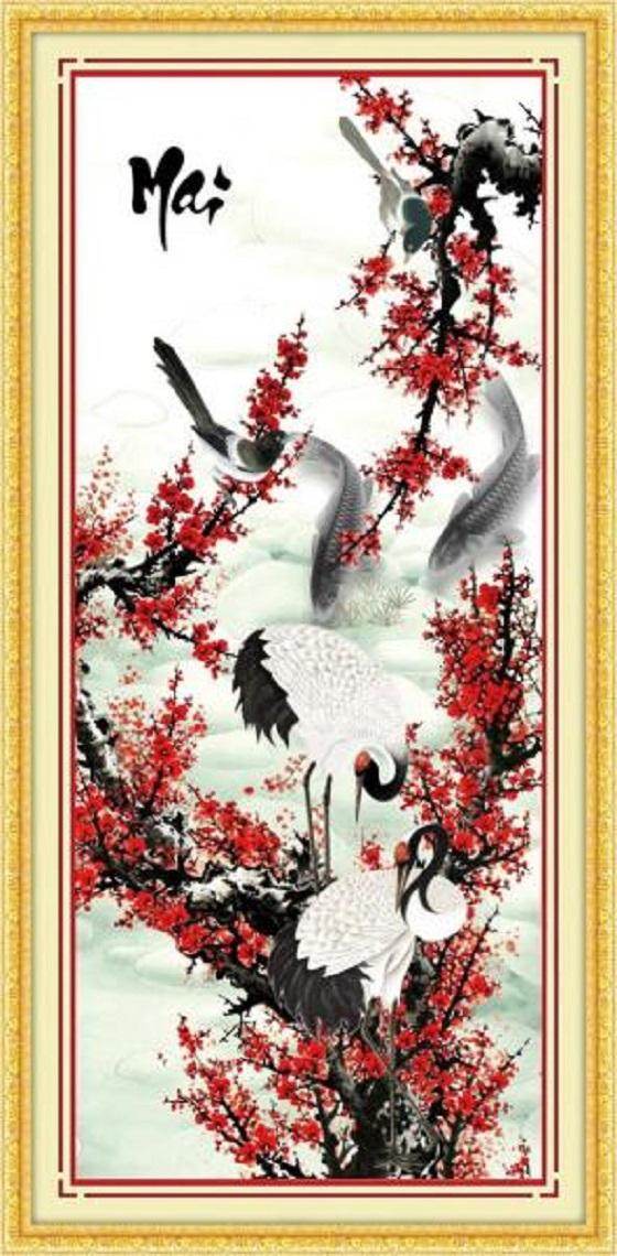 Tranh thêu chữ thập mai dlh-222842