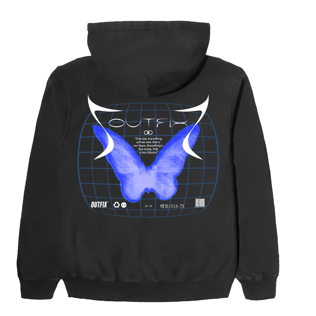 Butterfly hoodie áo nỉ in hình outfix
