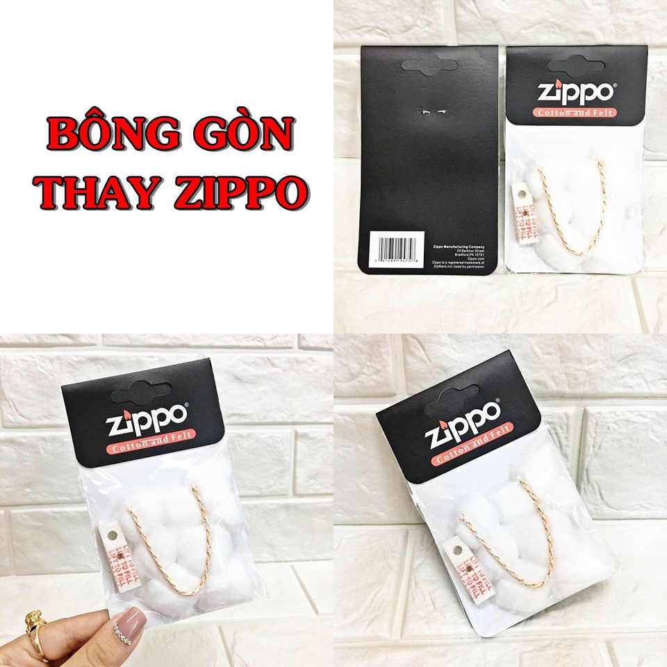 Set bông gòn zippo 3 món