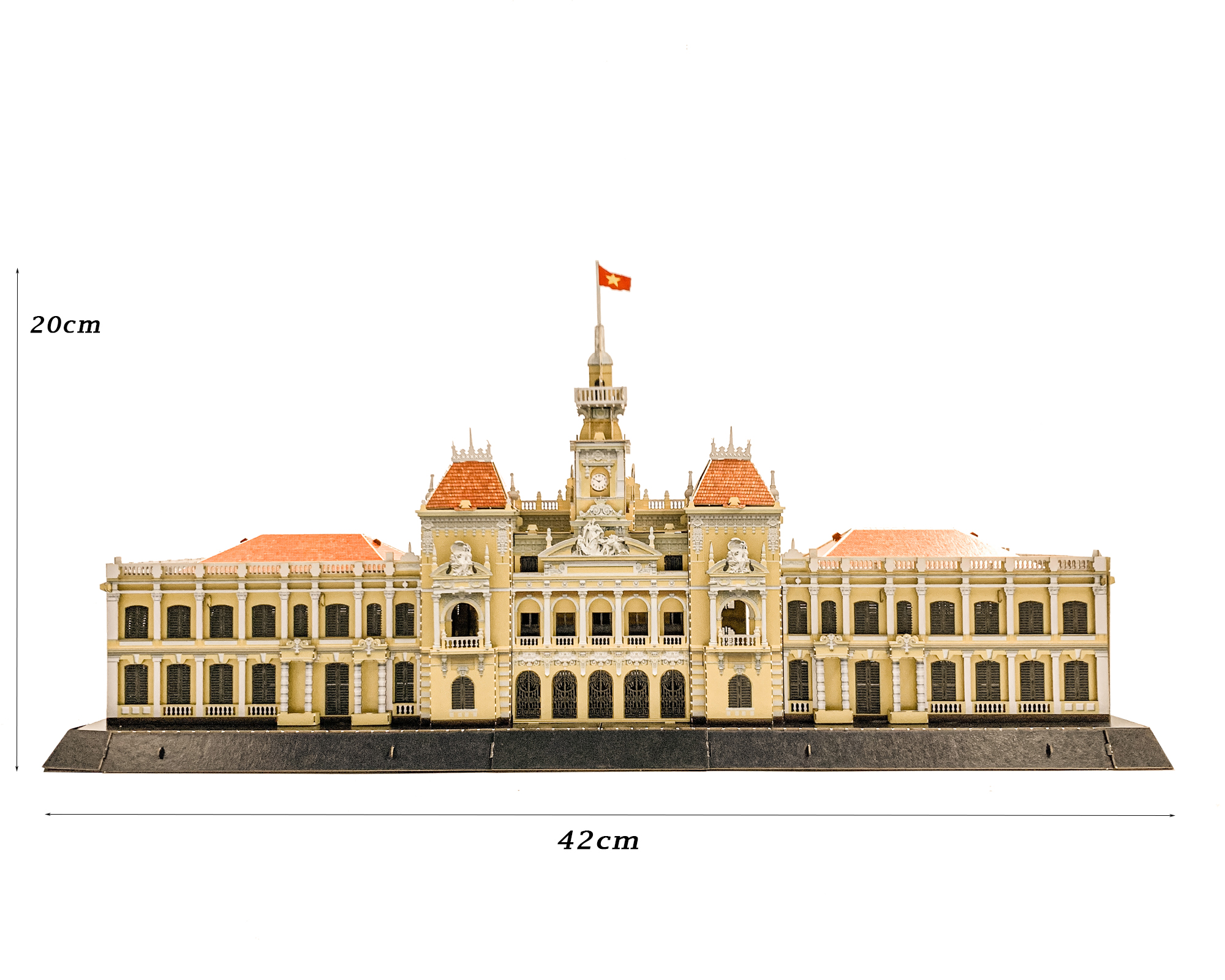 Bộ lắp ráp Mô hình giấy 3D TRỤ SỞ UBND TP.HCM 42cm x 20cm 76 mảnh ghép TAYTA