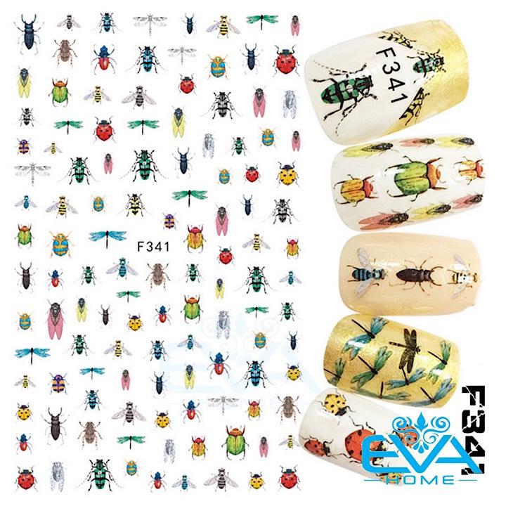 Miếng dán móng tay 3d nail sticker họa tiết côn trùng insect f341