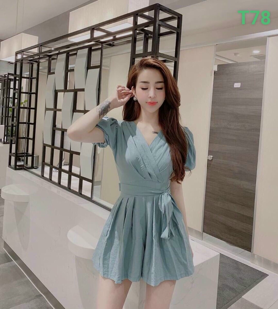 Hot trend 2021 Jum tay phồng xếp ly cổ tim siêu xinh chất đũi mát loại 1