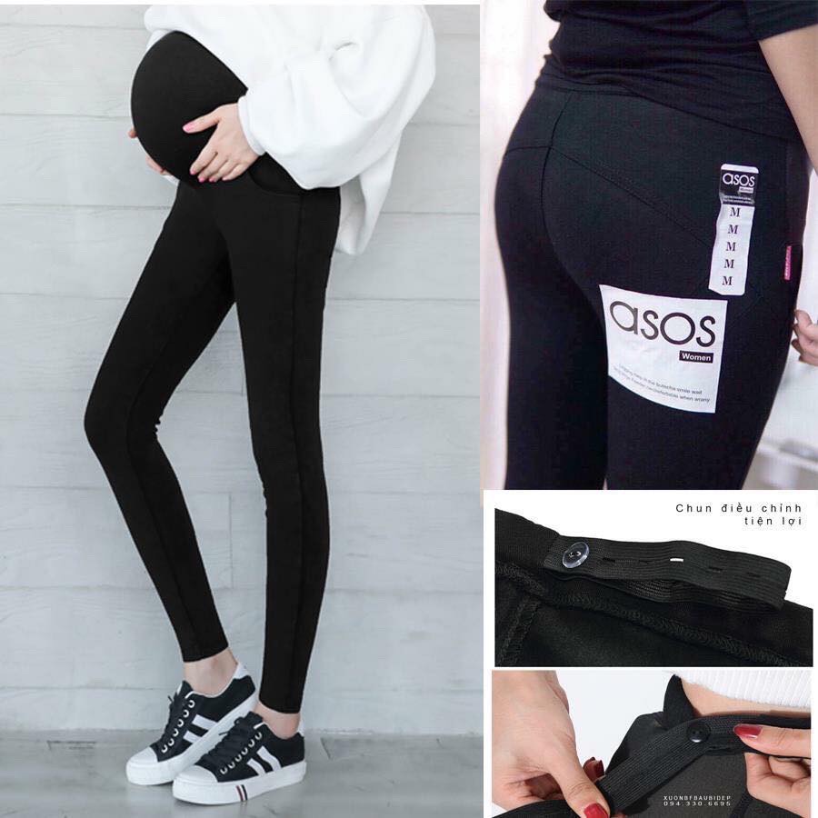Quần bầu công sở legging đáp bụng có chun điều chỉnh nâng mông mới
