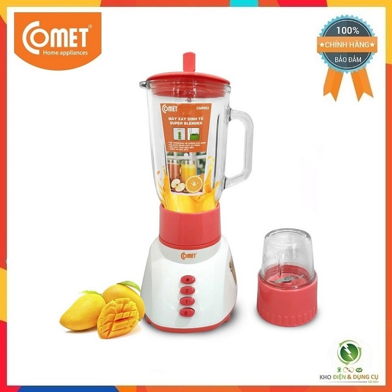 Máy xay sinh tố 2 ly thủy tinh comet cm9953 siêu bền