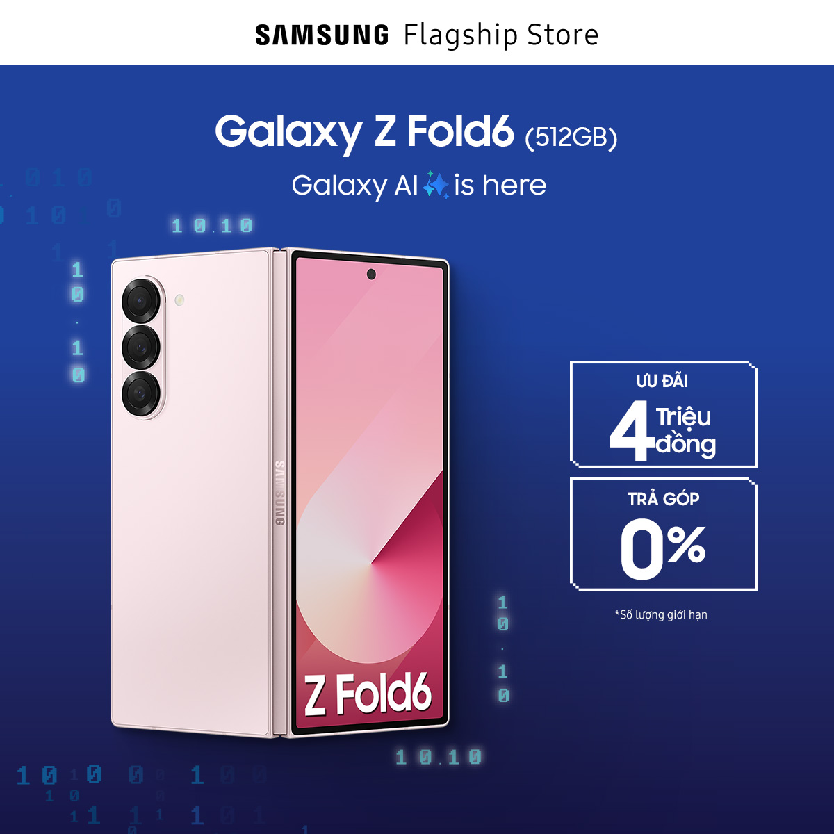 [MEGA SALE TỪ 20H 09.10] Điện thoại Samsung Galaxy Z Fold6, điện thoại AI, màn hình cực đại 7.6", mỏng nhẹ