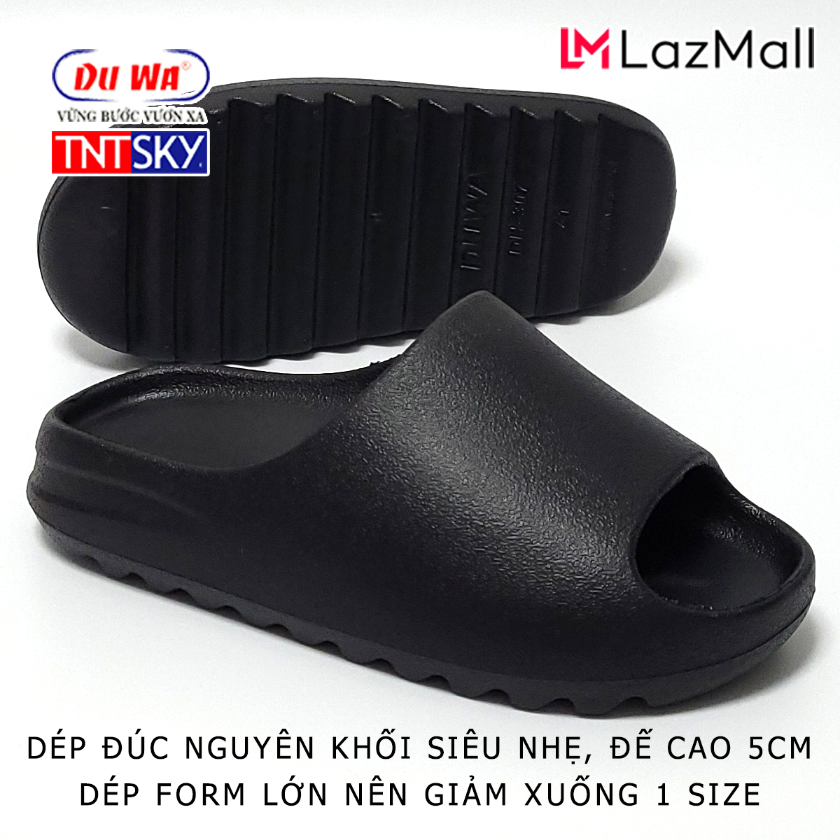 Dép nam đúc liền khối đế cao 5cm, siêu nhẹ DUWA - Hàng chính hãng - LD307