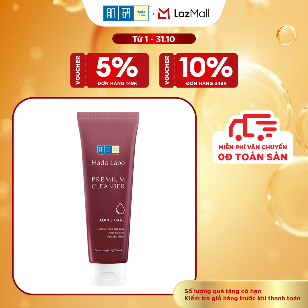 Sữa rửa mặt chống lão hoá cao cấp Hada Labo Premium Cleanser Aging Care 100g