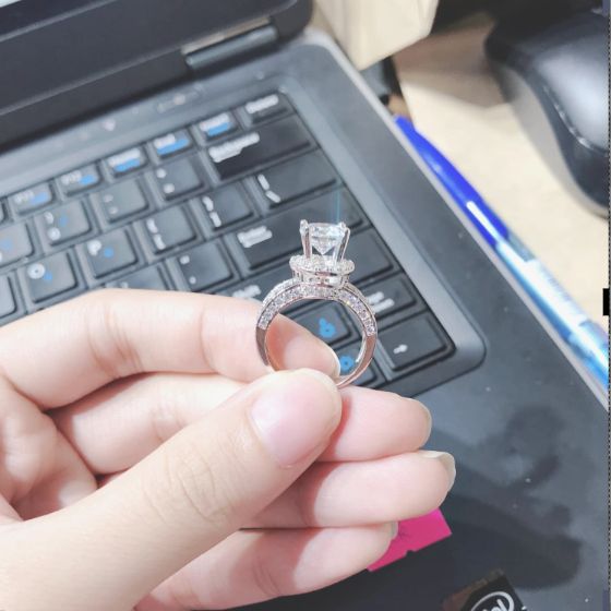 [ Nhẫn Nữ Đính Đá Cao Cấp, Chất Liệu Bên Trong Lõi Bạc Thái Vĩnh Viễn Không Đen ] Givishop - N2107120 - Dùng Đi Tiệc Tôn Lên Vẻ Đẹp Của Phụ Nữ , các mẫu nhẫn vàng đẹp, nhẫn vàng ý đẹp, nhẫn vàng ý nữ đẹp, nhẫn cặp vàng pnj