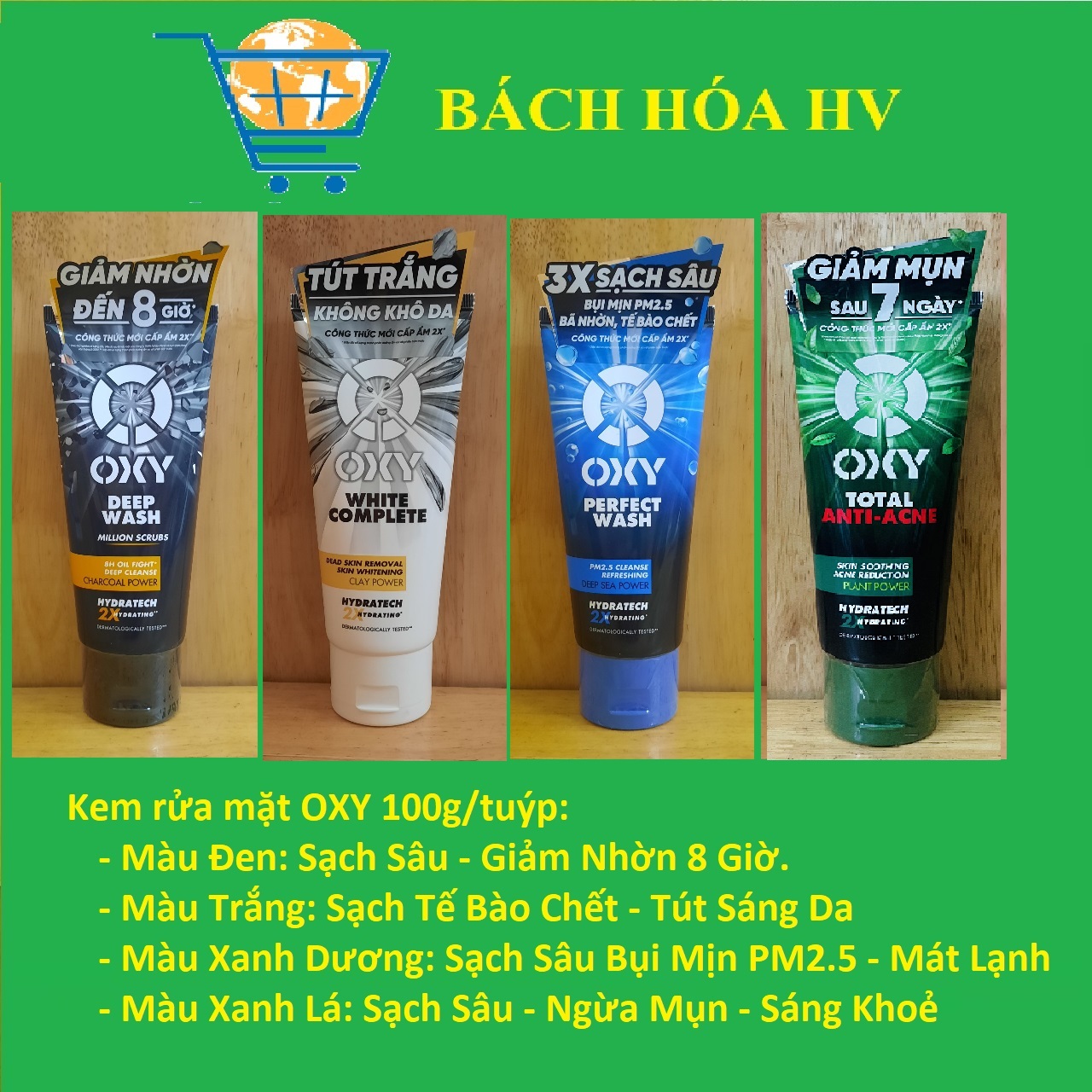 Oxy kem rửa mặt 100g - bach hoa hv