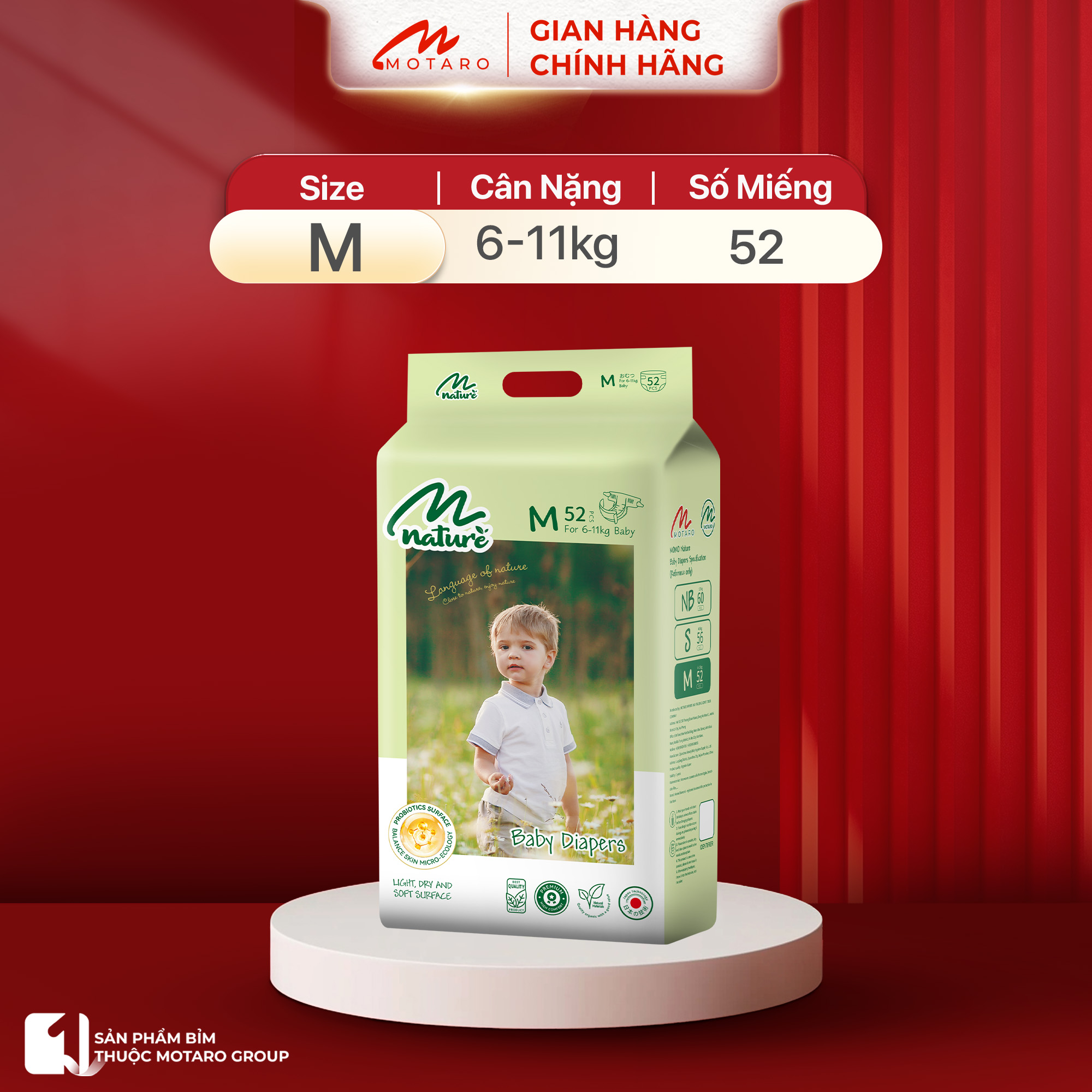Combo of 2 Packs of Genuine Momo Diamond Nature Diapers/Diapers, Soft and Safe for Babies - 4