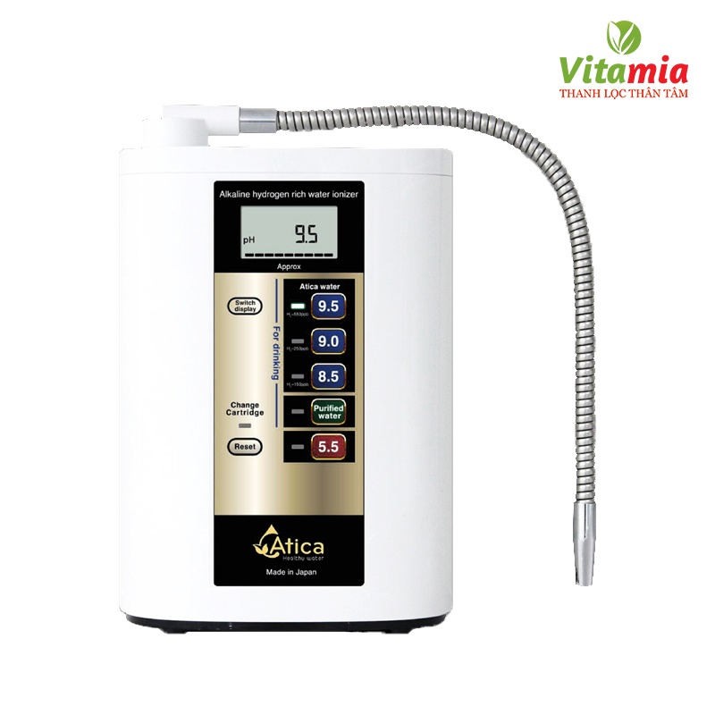 Máy lọc nước ione kiềm Atica Eco - Lọc sạch 99.9% tạp chất - Tạo nước ion kiềm - Nhập khẩu chính hãng từ Nhật Bản