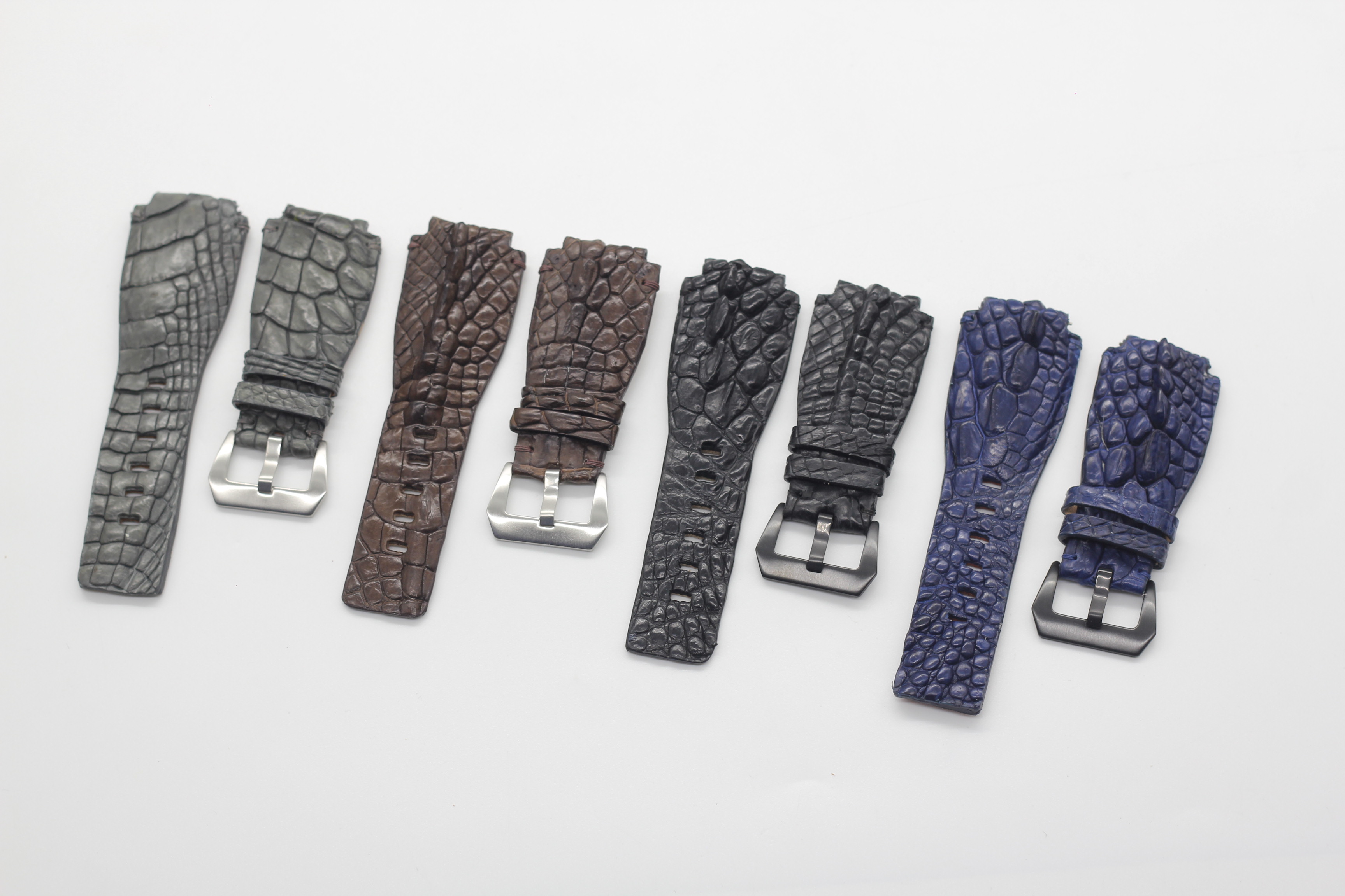 [FREESHIPMAX] Dây đồng hồ da cá sấu GAI CHÂN bell&ross size 24/24 gồm màu đen nâu xám xanh blue tặng kèm tool tháo và chốt Songhan Leather bảo hành 6 tháng Songhan Leather