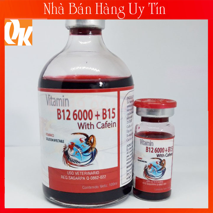 B12 6000 + B15 With Cafein Chai Zin 100ml-Kích Gà Đá Bo Khủng-Dẻo Dai