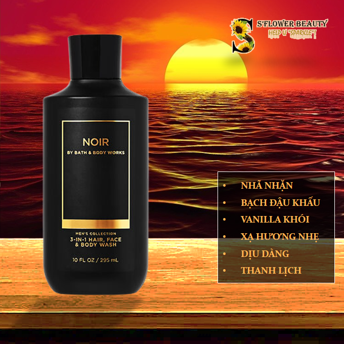 ☘️ NOIR | BST FOR MEN | Gel Tắm Gội 3-in-1 Lưu Hương Cho Nam Bath & Body Works Hair Face Body Wash (295ml)