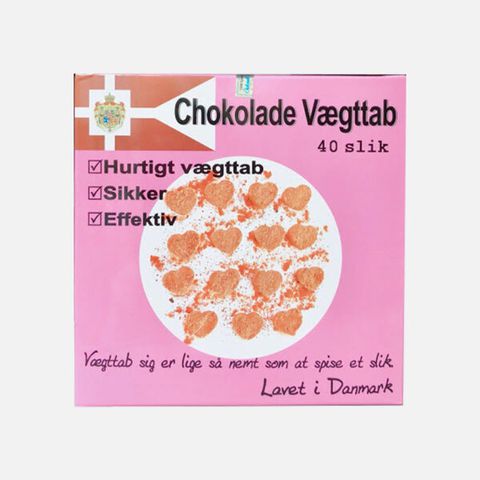 Kẹo giảm cân Chokolade Vaegttab màu hồng Đan Mạch 1 hộp 2 gói 40v