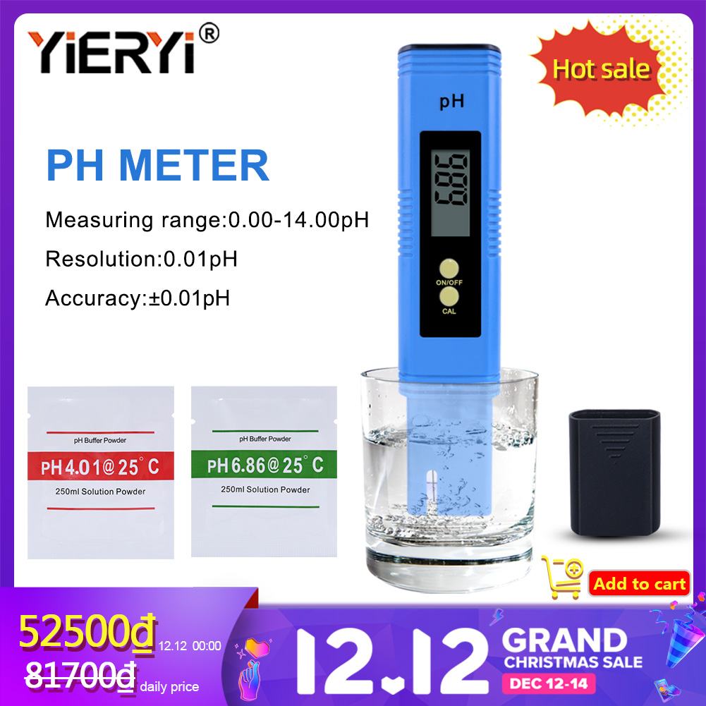 Máy Đo PH Yieryi, Bút Đo Độ PH Của Nước Uống, Thủy Canh, Bể Thủy Sinh, Bể Bơi, Có Màn Hình Hiển Thị Kỹ Thuật Số LCD, Kiểu Mới