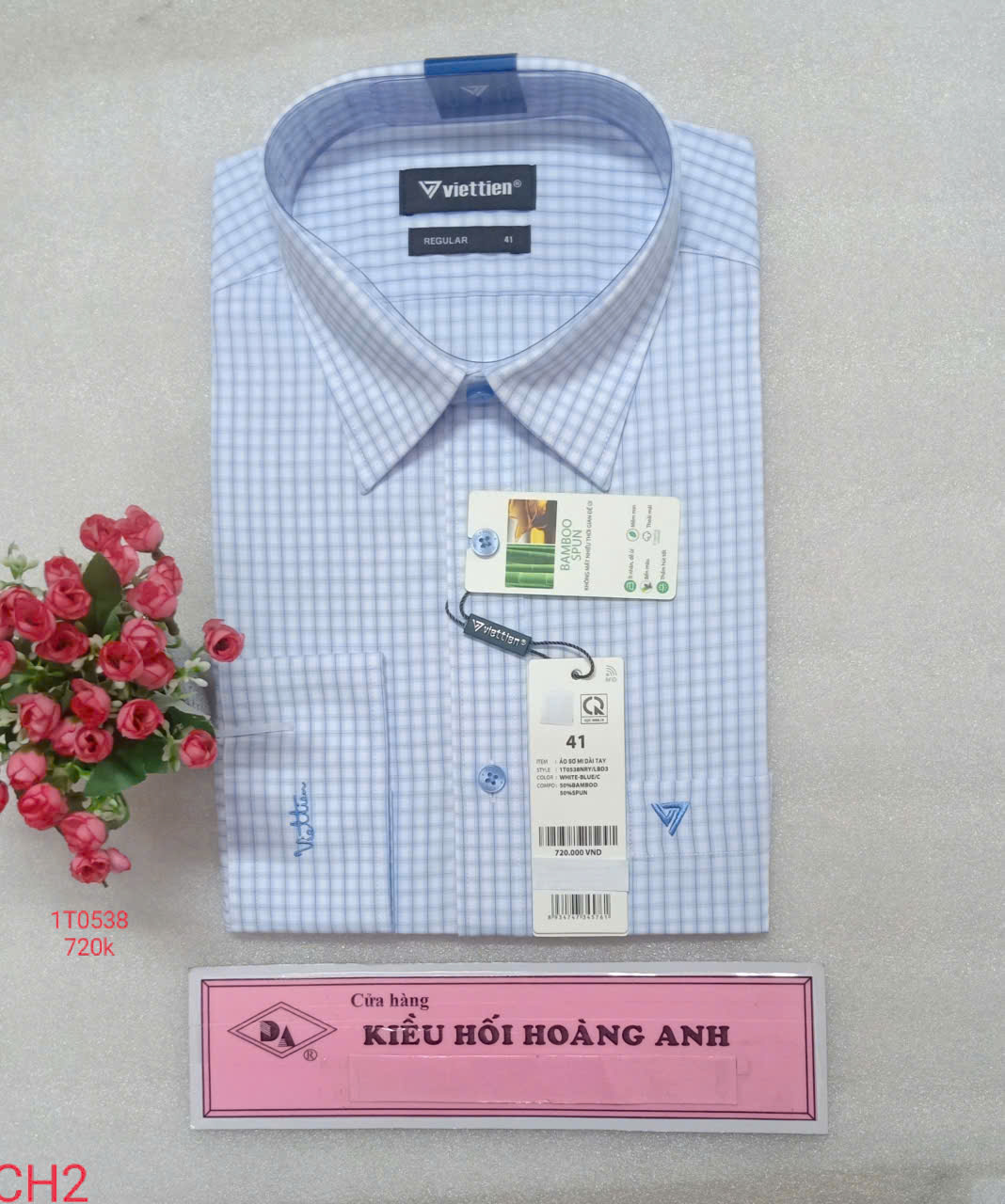 Áo Sơ Mi Nam Tay Dài VIETTIEN -KHHA CH2 - 1T0538
