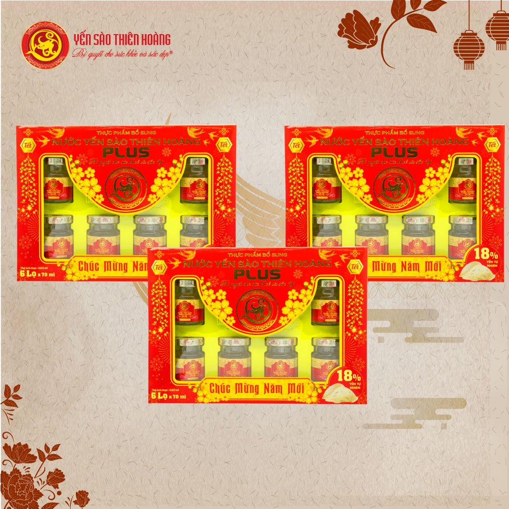 3 hộp yến sào 18% xuân thiên hoàng tặng 3 túi giấy