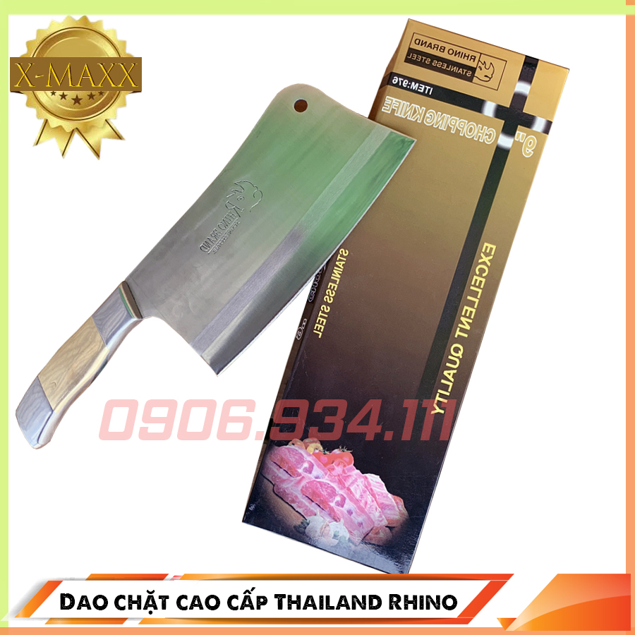Dao chặt Rhino Brand ThaiLand.Được sản xuất từ thép không gỉ, dùng để chặt gà, vịt, xương...SP Top tiêu dùng nội trợ [XMAXX]