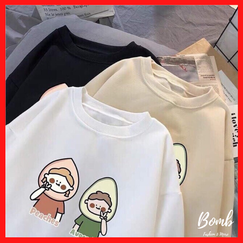 Sale hot! Áo thun form rộng tay lỡ hình bé bơ siêu đáng yêu, áo phông dáng rộng siêu hot hit giá rẻ - Bomb Unisex