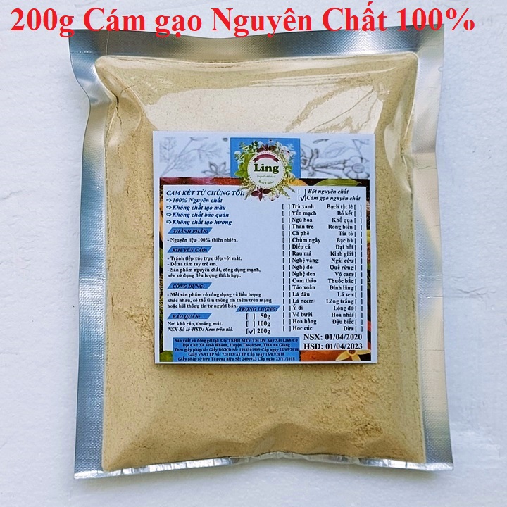 Bột Cám gạo sữa 100g-200g có giấy VSATTP và ĐKKD nguyên chất thiên nhiên 100% dùng để đắp mặt đa công dụng