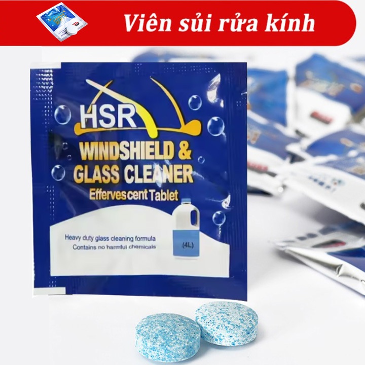 Combo 10 viên sủi rửa kính xe ô tô - kính nhà - kính văn phòng