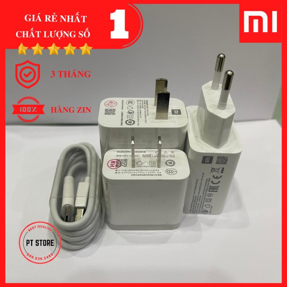 Bộ sạc nhanh Xiaomi: Củ sạc nhanh xiaomi 18w - 22W - 27W và dây cáp type C Xiaomi chính hãng, hàng zin siêu tốt