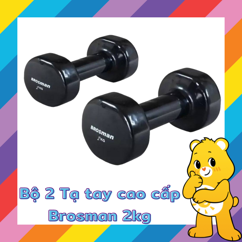 Cặp 2 Tạ tay tập gym cao cấp Brosman 2kg
