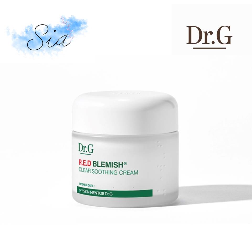 🍒Dr.G R.E.D Blemish Clear Soothing Cream - tách set unbox 1 ống 50ml - Kem dưỡng ẩm lành tính dành cho da mụn, da nhạy cảm, và da đang gặp các vấn đề kích ứng - Sia Beaute