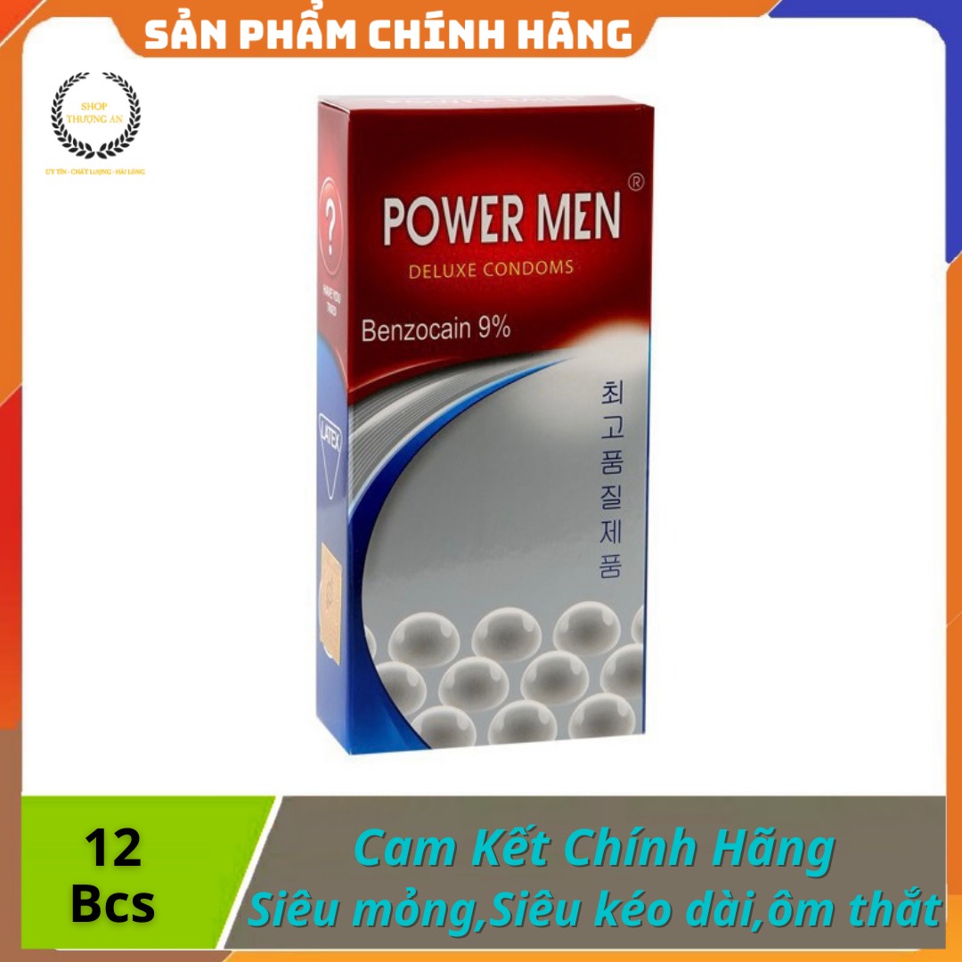 - bao cao su siêu mỏng gai gân bi siêu kéo dài thời gian powermen ngọc trai - hộp 12 chiếc