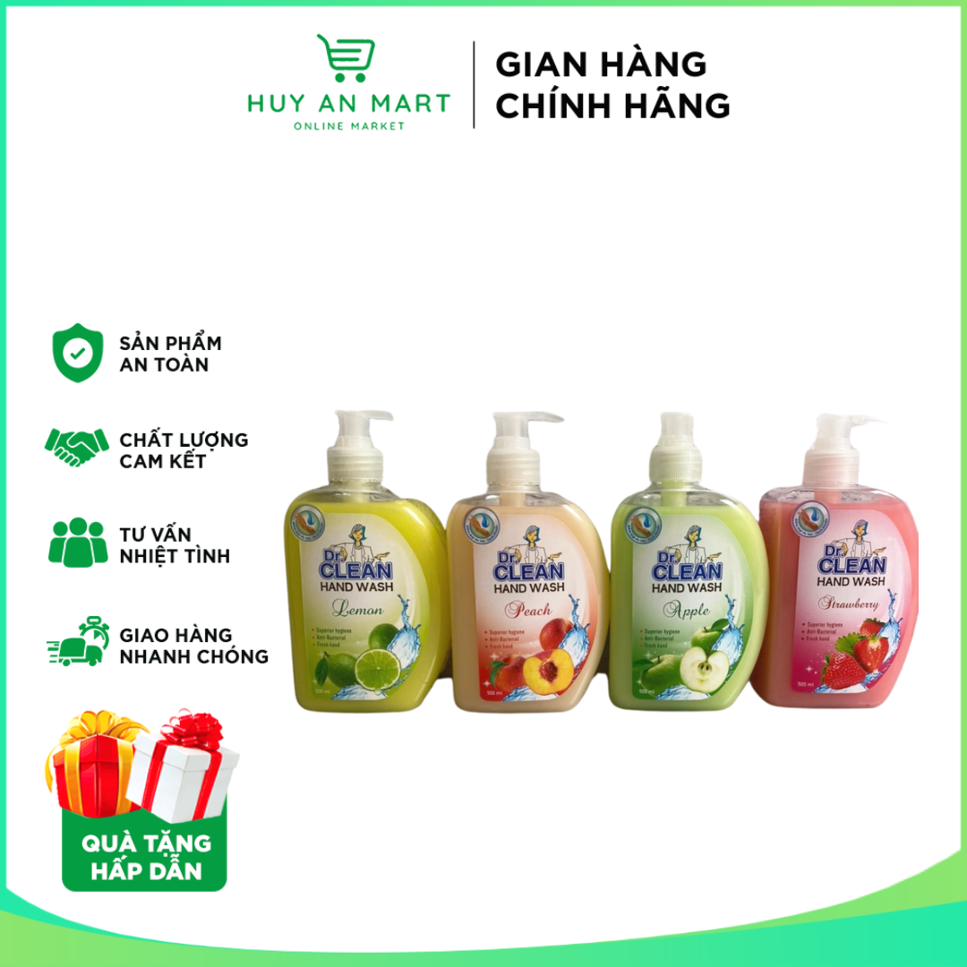 Sữa rửa tay Dr.Clean sạch khuẩn 500ml hương hoa quả