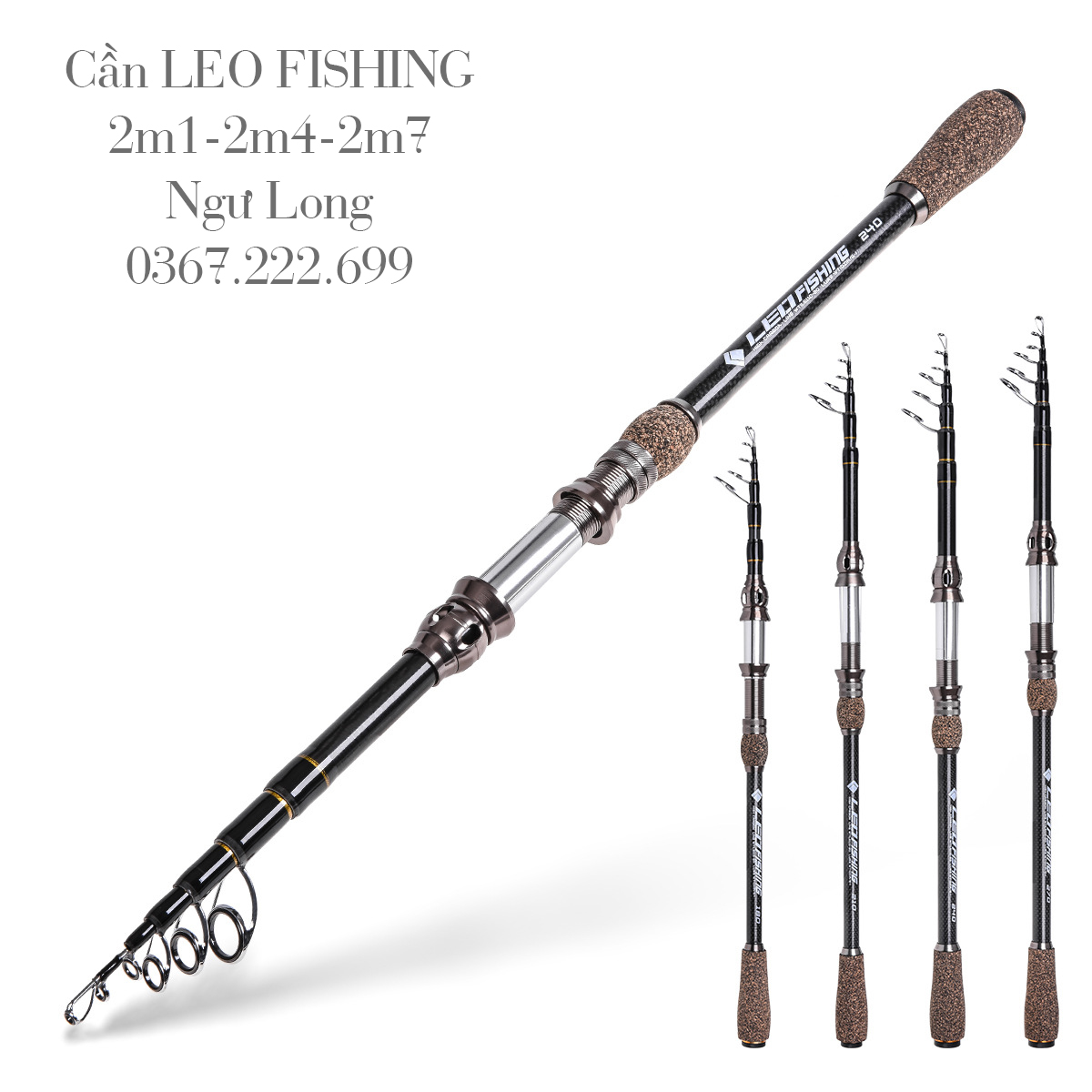Cần câu carbon leo fishing cao cấp đầu chống xoắn
